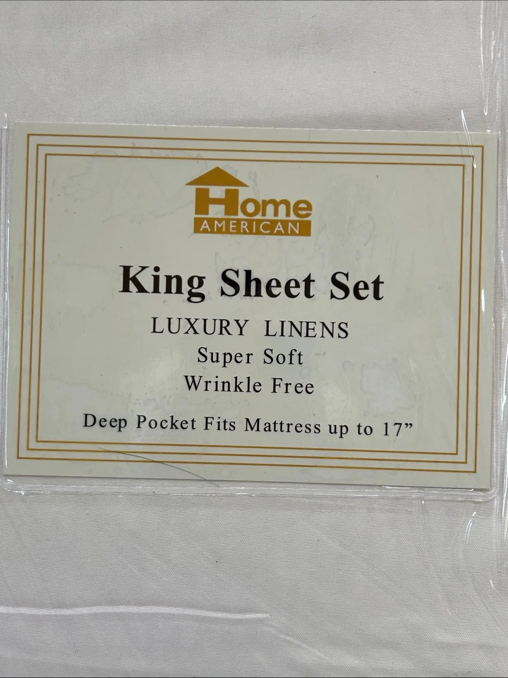 NEW Home American 4 Piece King Sheet Set - Cream Luxury Linens